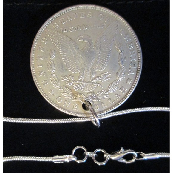 Hobo Nickel Coin US 1921 Morgan Dollar Santa Muerte Macheta Sand Clock Necklace - Picture 5 of 7